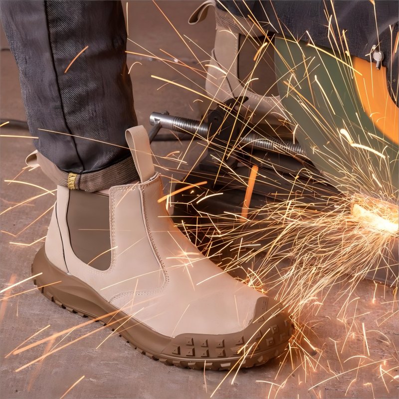 Wholesale Labour Protection Customized Design Steel Toe Anti Samshing Safety Rubber Working Boots