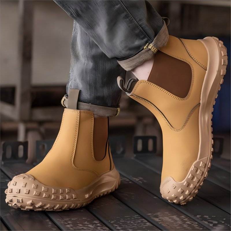 Wholesale Labour Protection Customized Design Steel Toe Anti Samshing Safety Rubber Working Boots