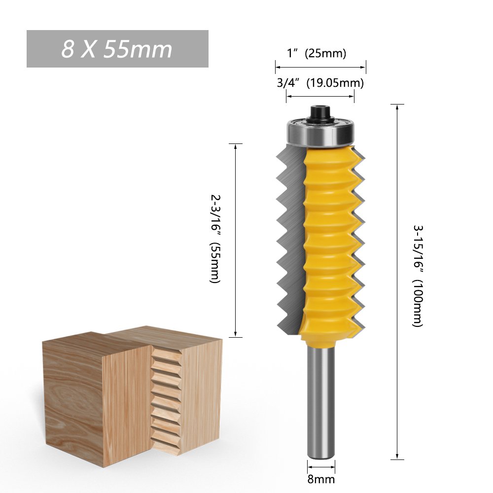 8mm Shank Finger Joint Glue Milling Cutter Raised Panel V Joint Router Bit Set for Woodworking Cone Tenoning Bit-C C082472024Y