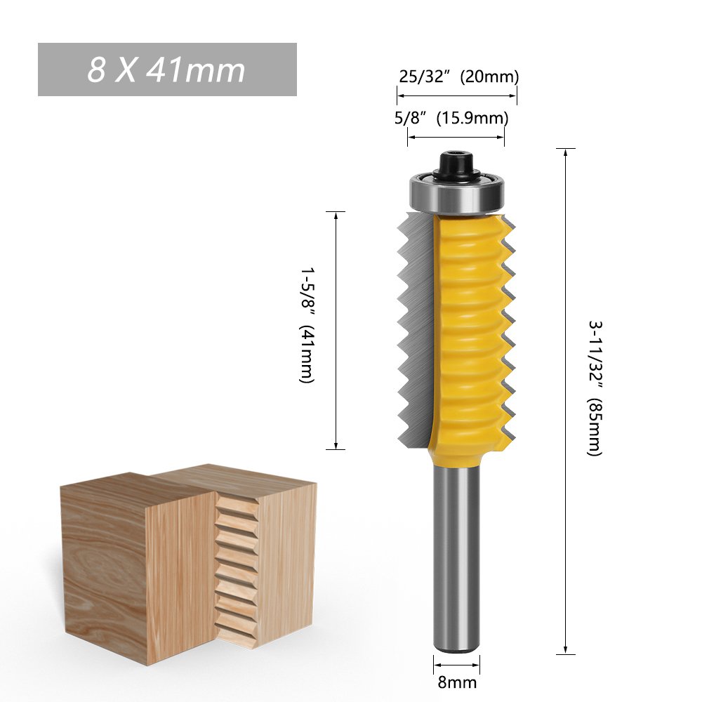 8mm Shank Finger Joint Glue Milling Cutter Raised Panel V Joint Router Bit Set for Woodworking Cone Tenoning Bit-C C082472024Y