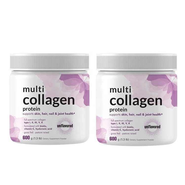 Keto Paleo Unflavored 5 Type I II III V X Multi Collagen Protein Powder with Biotin Vitamin C Hyaluronic Acid
