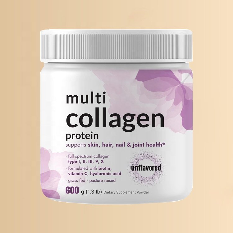 Keto Paleo Unflavored 5 Type I II III V X Multi Collagen Protein Powder with Biotin Vitamin C Hyaluronic Acid