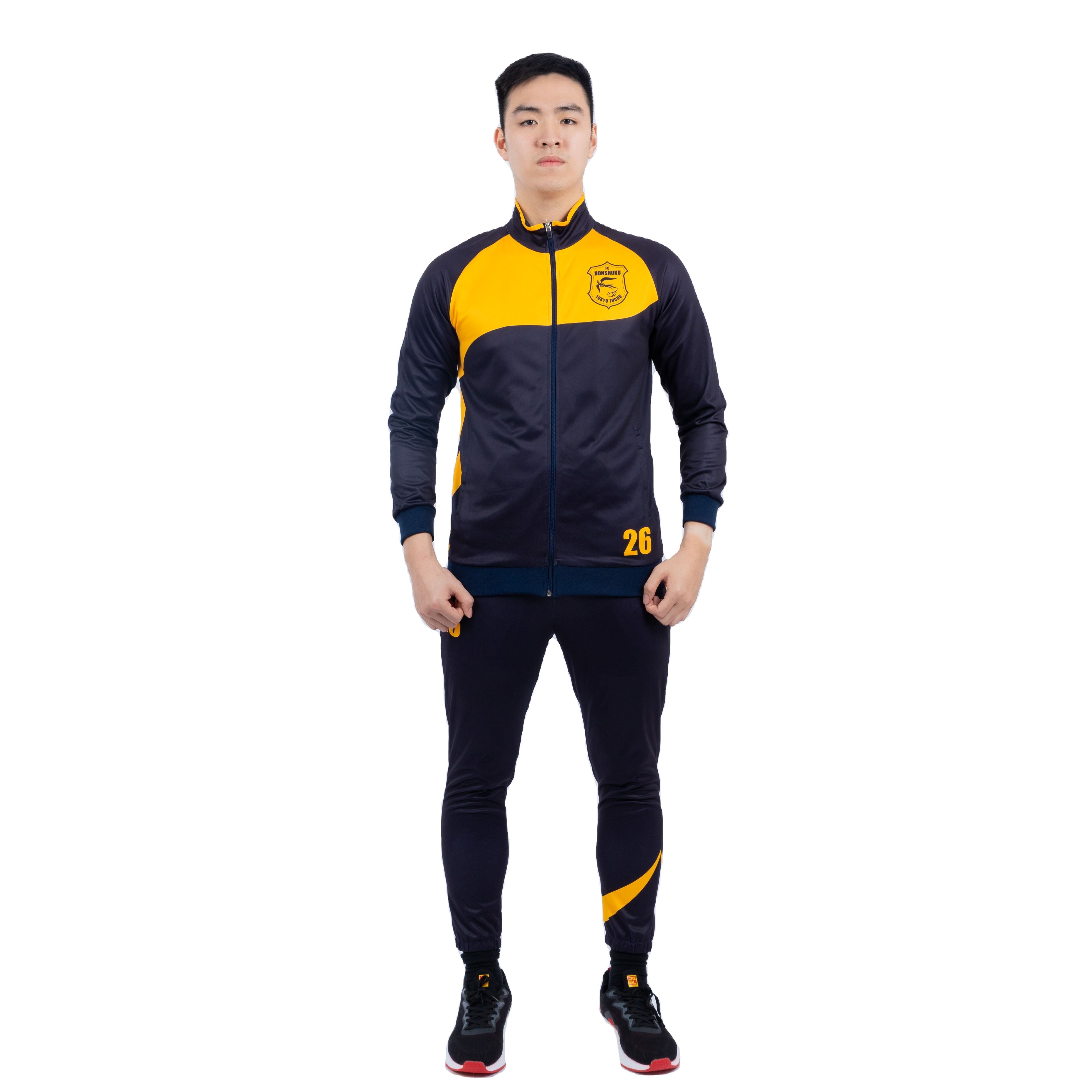 Tracksuit Outdoor Custom Sublimated logo High Neck Jacket and Pants Durable Apparel Manufacturer High Neck for Soccer Team