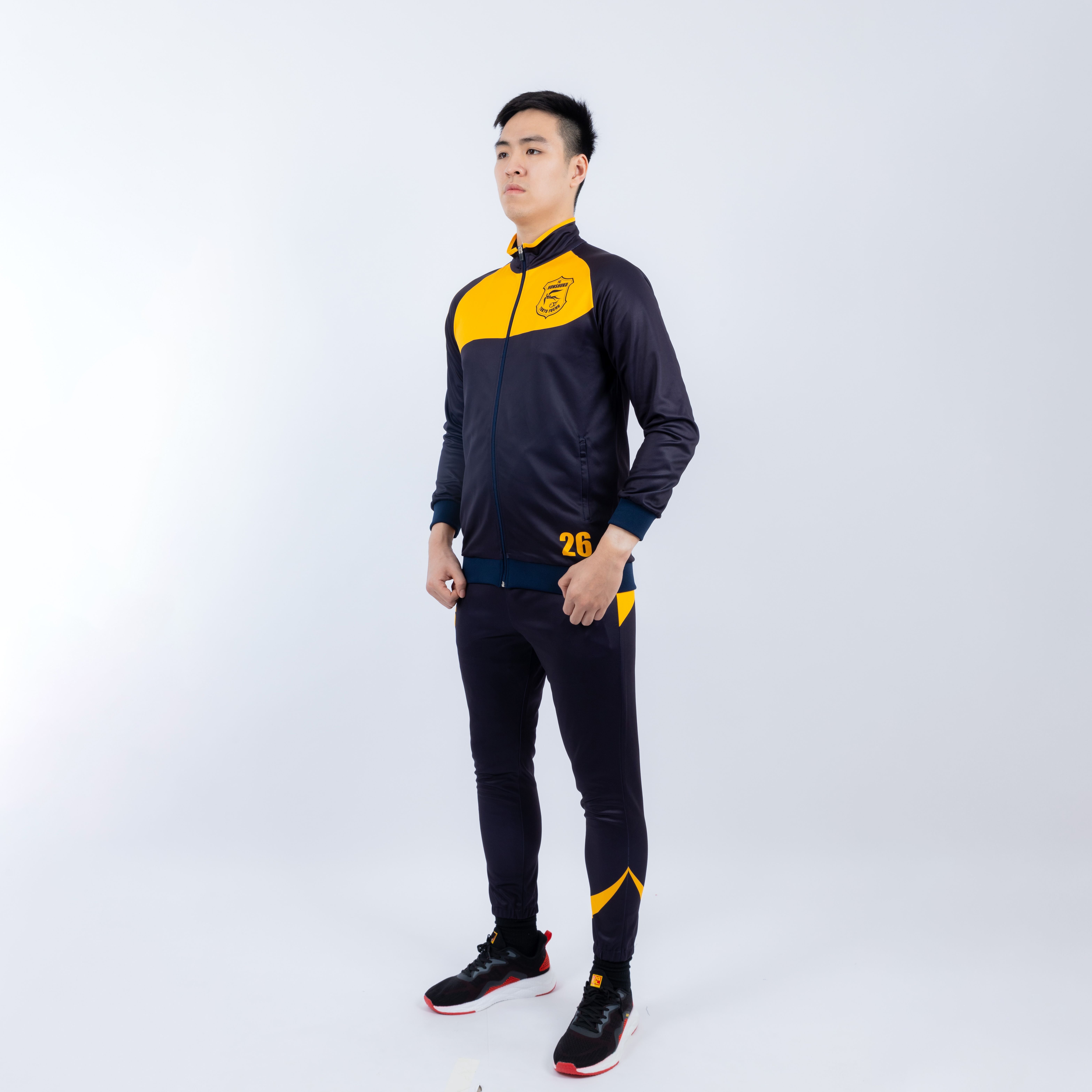 Tracksuit Outdoor Custom Sublimated logo High Neck Jacket and Pants Durable Apparel Manufacturer High Neck for Soccer Team