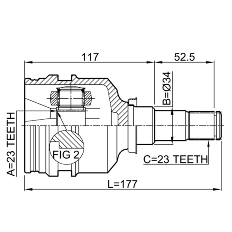 Autoparts High Quality Steel Inner CV Joint for Toyota COROLLA (_E11_) Custom Model New OEM 43403-12040