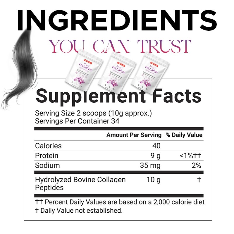 Wholesale OEM Hydrolyzed Collagen Protein Peptides Help Hair Skin Nails Joints Type I II III V X Multi Collagen Peptides Powder