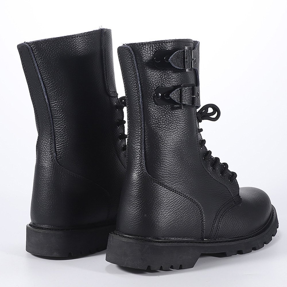 Whfronter Split Leather Mid-Calf Combat Boot