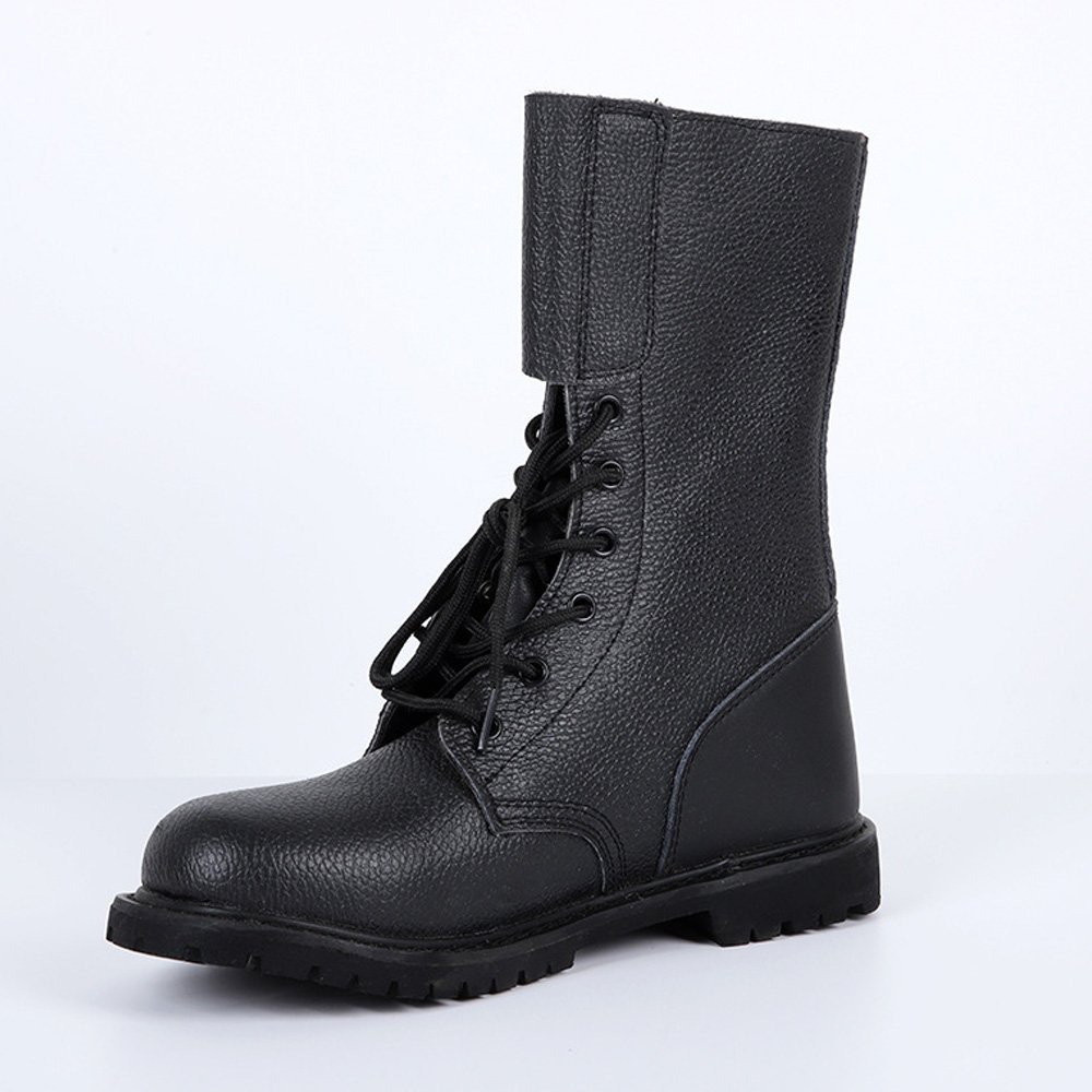 Whfronter Split Leather Mid-Calf Combat Boot
