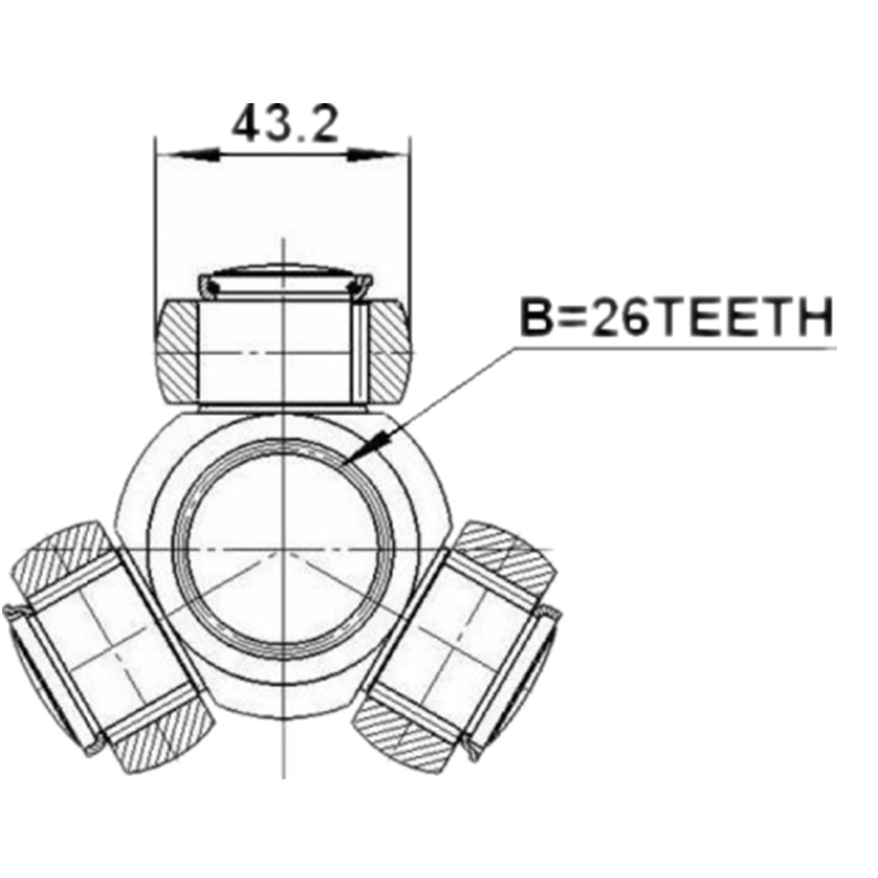 CV Joint Driveshaft Inner Tripod Joint Spider Outer Fitting Position C.V. Joints For Toyota Camry 46308126