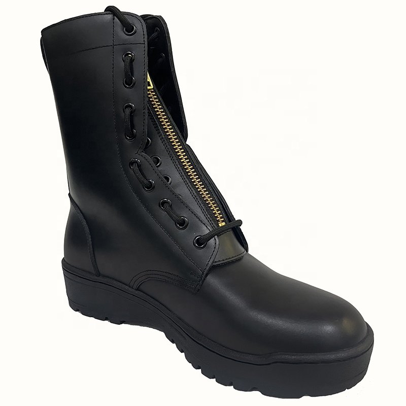Summer Spring Autumn Pilot Leather Boots Outdoor Mid Calf Cowhide Boots Training Shoes High Top Men's Tactical Training Boots