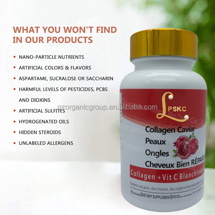 Private Label Biotin Keratin Collagen Pills Organic Biotin Capsule Vitamins Collagen for Women and Men
