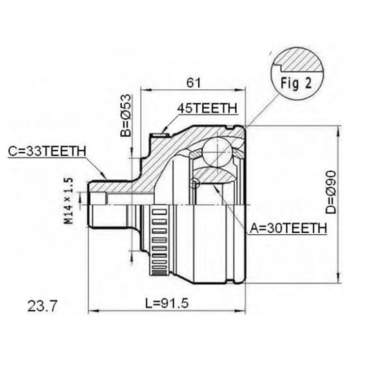 8D0498099B High Quality Axle Shaft CV Joint Shaft Joint for Audi A4