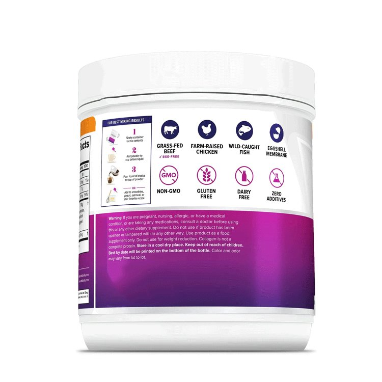 Multi Collagen Peptides Hyaluronic Acid and Vitamin C Hydrolyzed Collagen Proteins Types I II III V and X