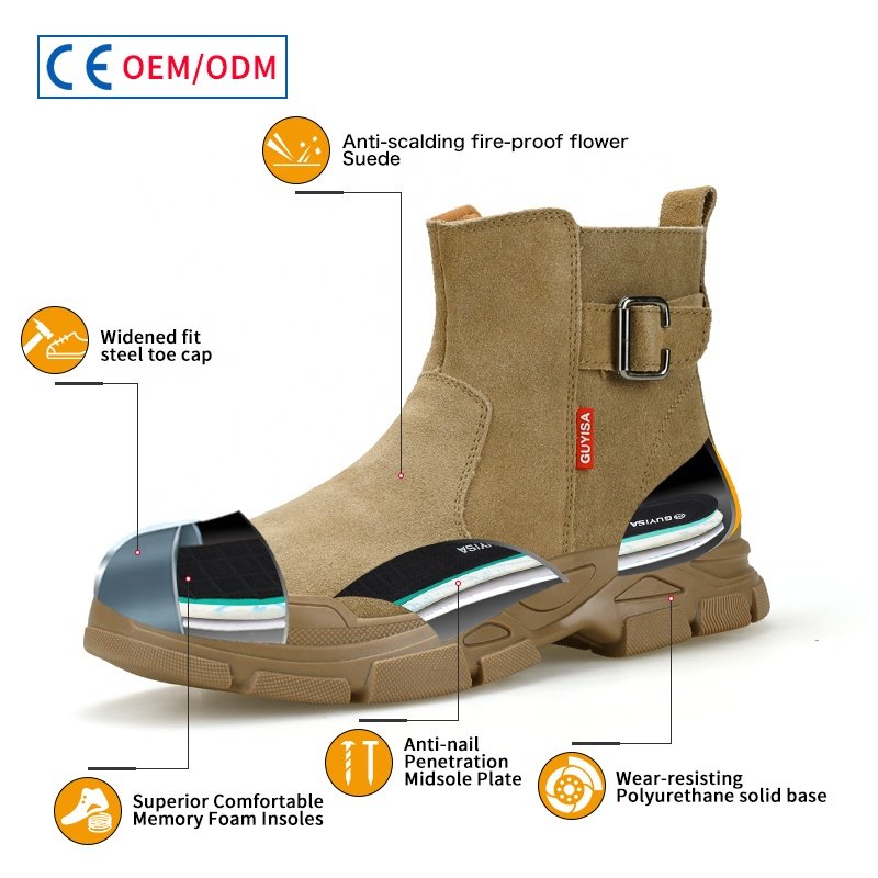 GUYISA Industrial Safety Boots Accept Custom Welder Steel Toe Safety Boots