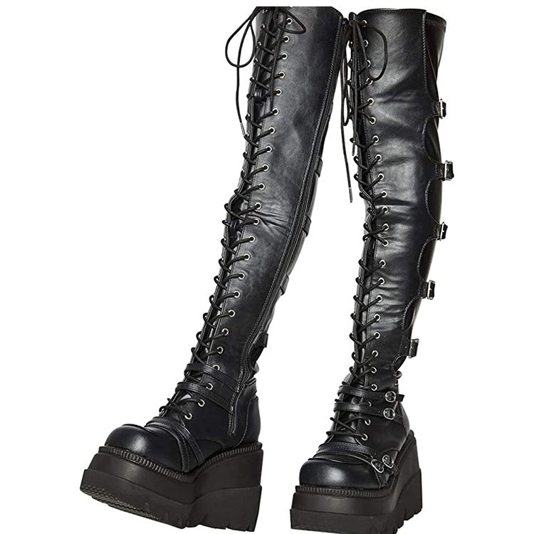 Sexy Girl Waterproof Platform Motorcycle Riding Boots Women's War Boots