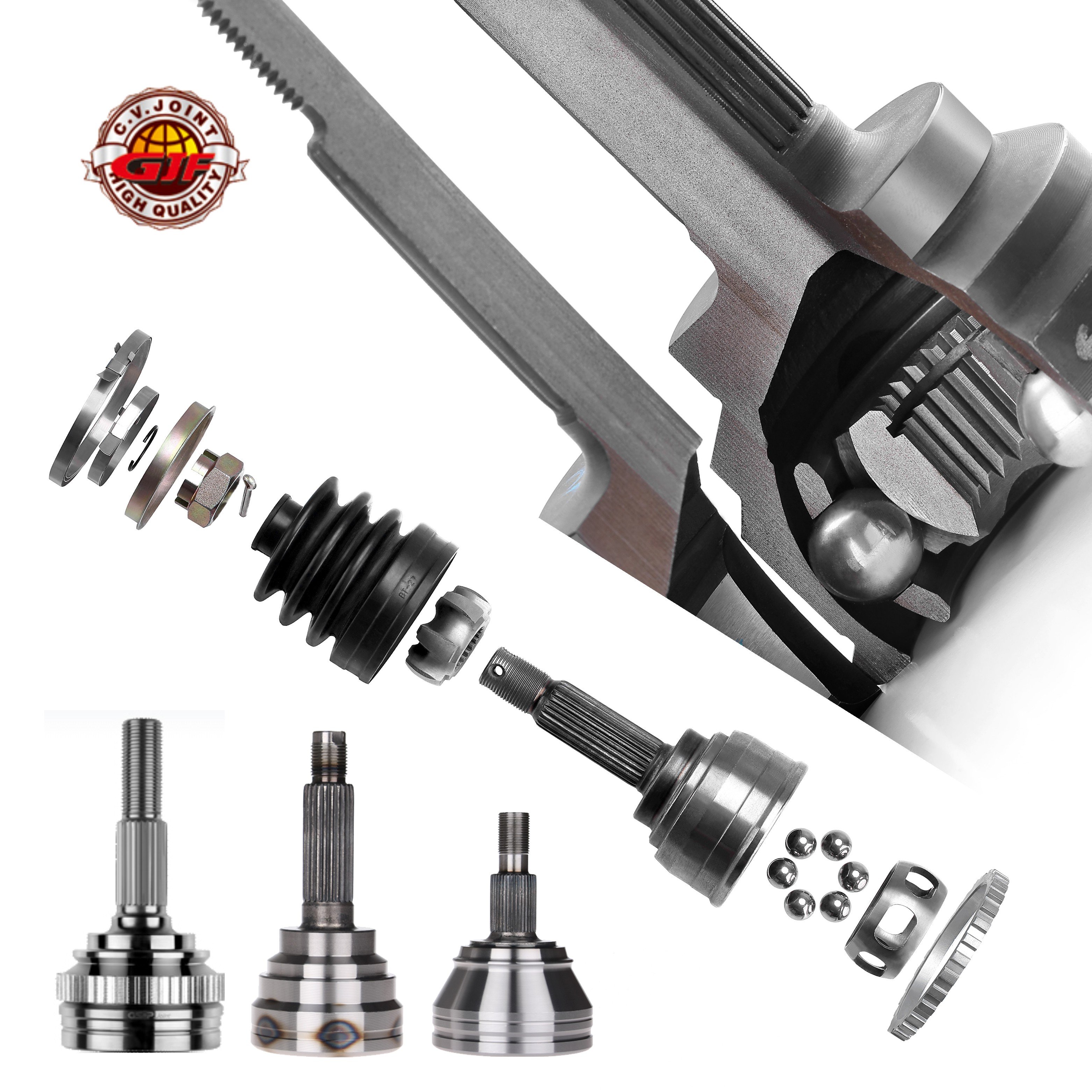 GJF One Stop Right and Rear Drive Shaft Inner Outer Cv Joint for Toyota Camry ACV40 ACR30 ACA21 ACM21 ACM26 00-07