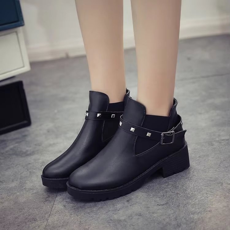 YF Boots New Versatile Breathable Knight Short Boots Short Barrel High Top Short Boots Canvas Shoes Women's Shoes