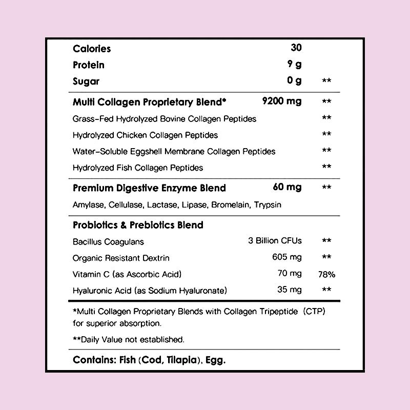 Manufacturer Collagen Peptides With Vitamin C Hyaluronic Acid Supports Skin Hair Nail & Joint Multi Collagen Peptides Powder