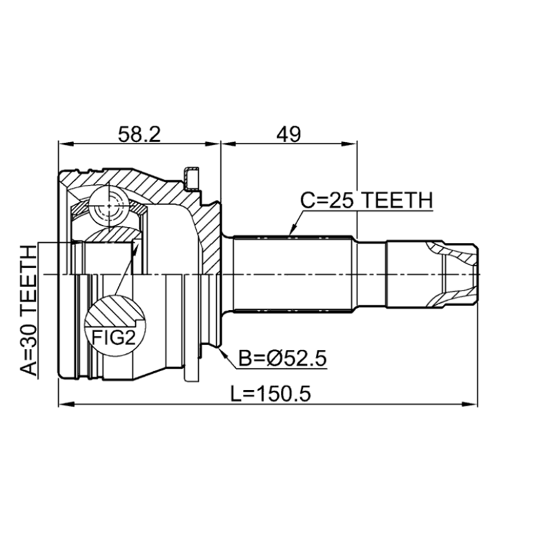 C.v. Joint Boot Kits Front Right Left Wheel Side 95228684 for Chevrolet 30X52.5X25