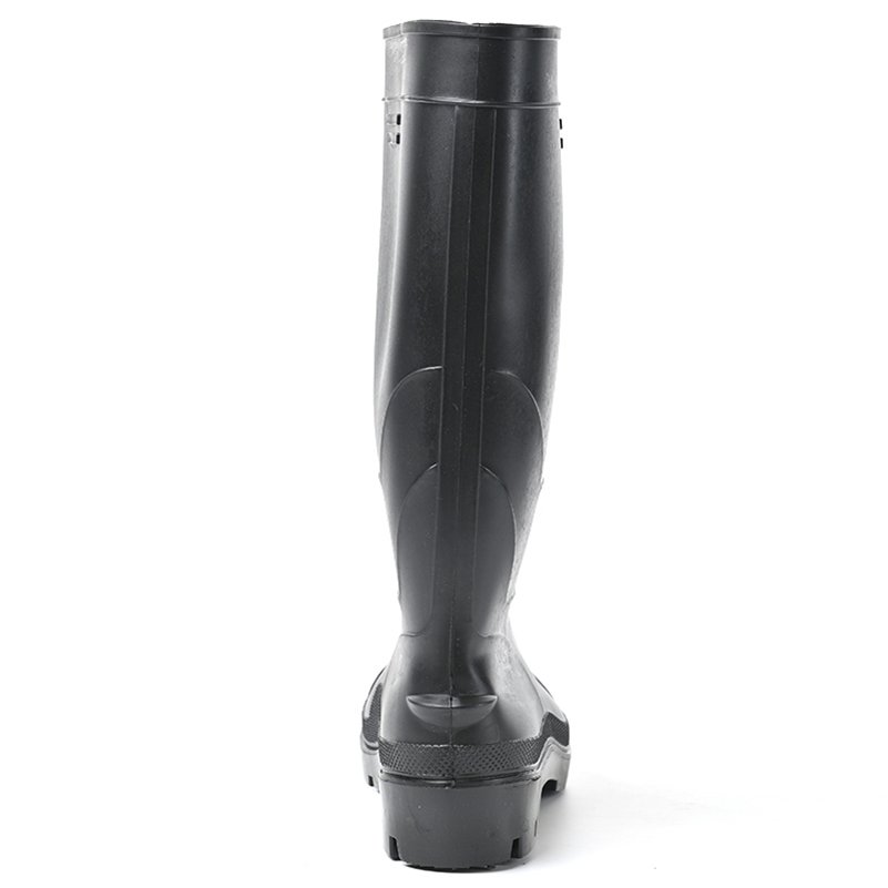 Professional Anti Oil Acid Mid Calf Pvc Boots Black Pvc Safety Boots Man Work With Steel Toe