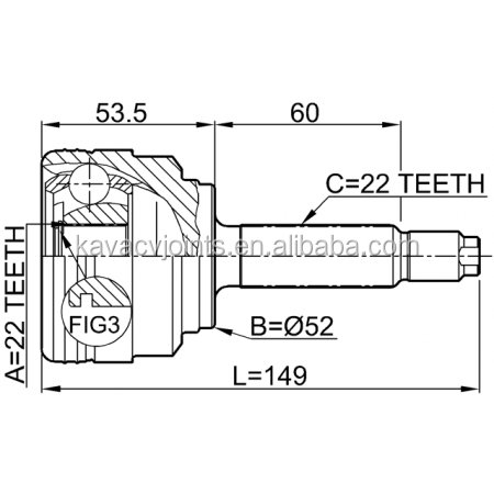 CV JOINT for KOREA CAR DW-006 OUTER CV JOINT 29X52X22