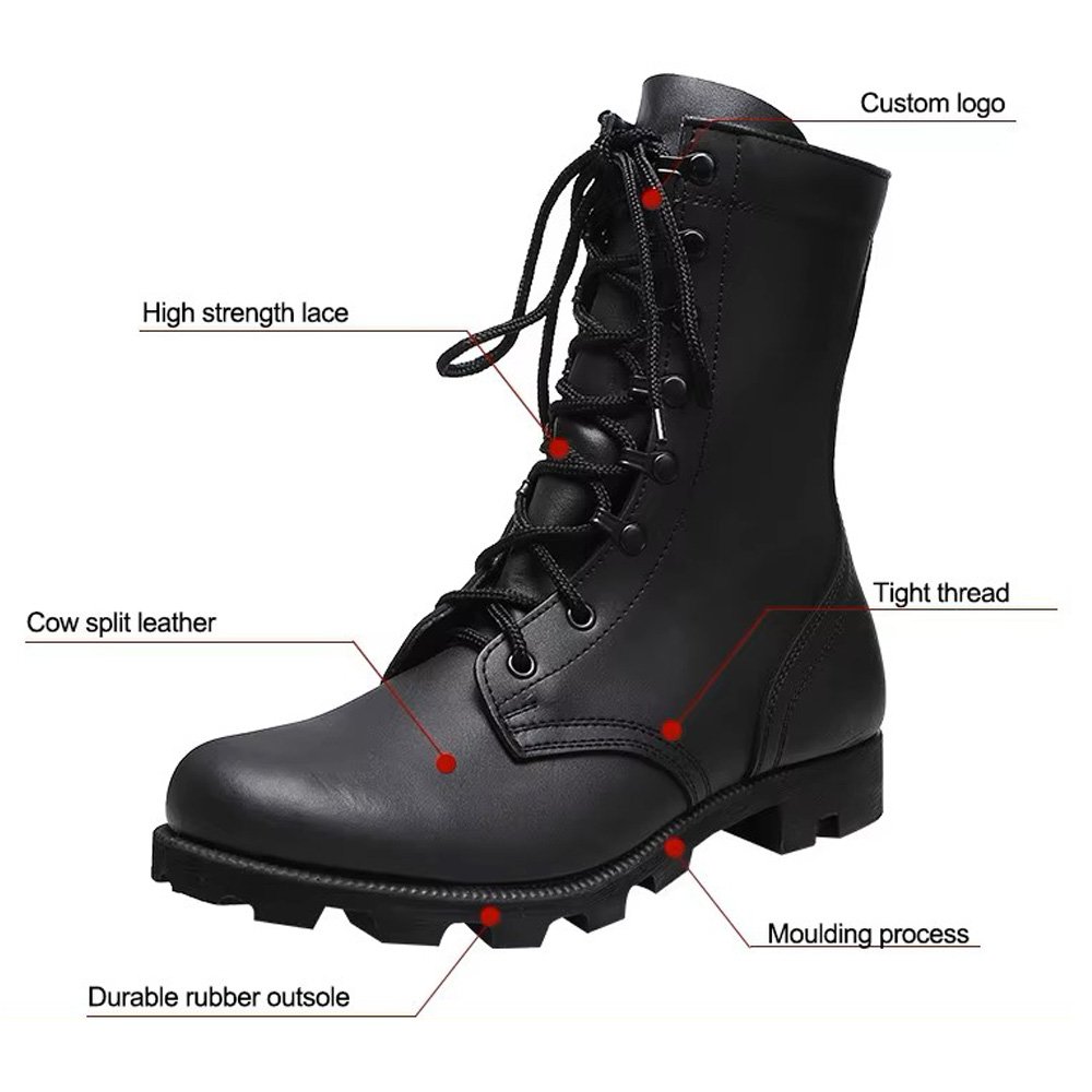 Factory Price Style High Ankle Full Leather Vulcanization Process Cow Leather Safety Boots