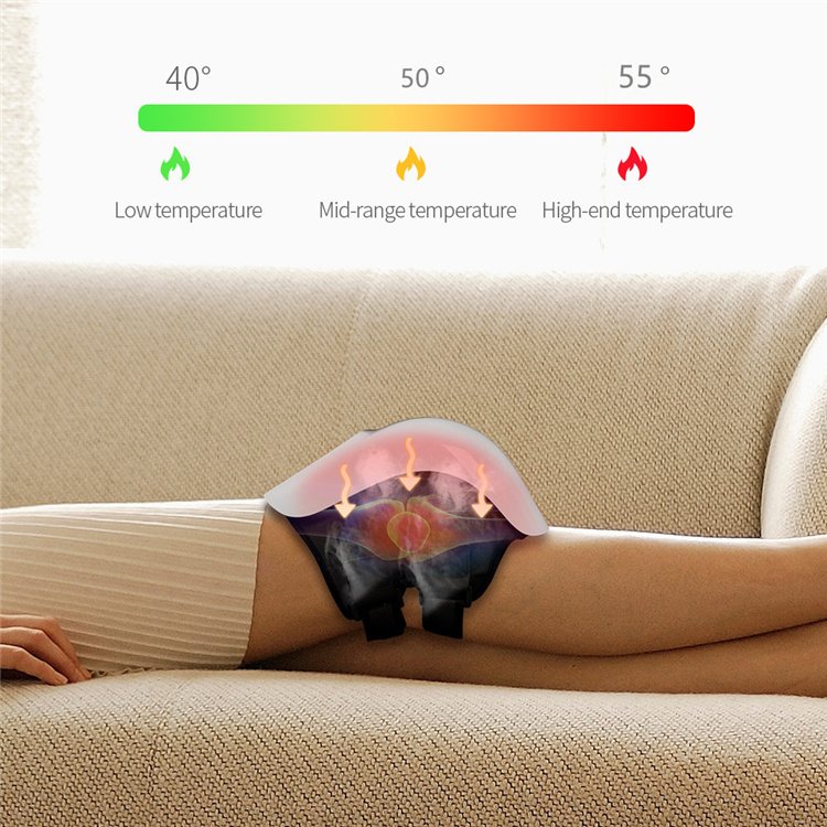 2023 New Products Rechargeable Pain Relief Lcd Touch Control Air Compression Kneading Infrared Heating Knee Massager