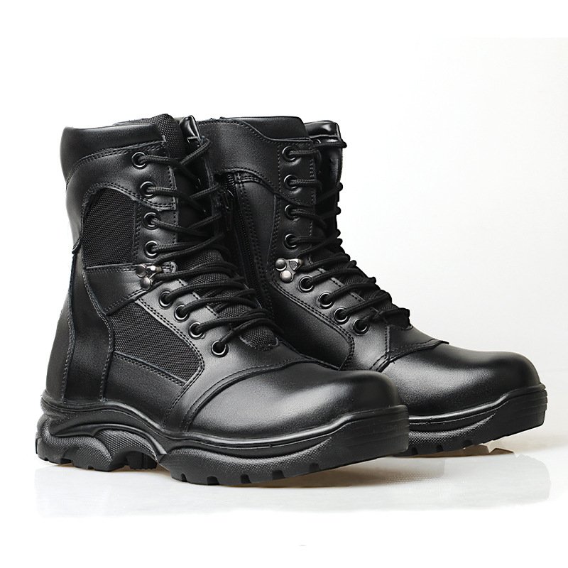 Winter Wool Warm Battle Training Boots Steel Toe Protective Leather Boots Men Special Forces Shock Absorbing Tactical Boots