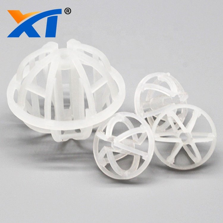 Xintao 25mm 50mm PP polypropylene plastic tri-pack ball tower packing media for drying columns