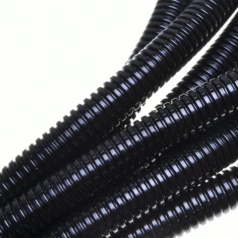 Antiflaming PP Automotive Wire Harness and protection Corrugated pipe with black color Chemical Resistance Pipes and Tubes