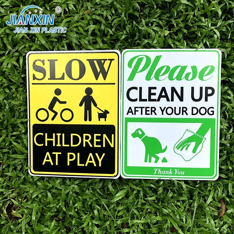 Corrugated Plastic sign with metal stakes PP hollow plastic board sign