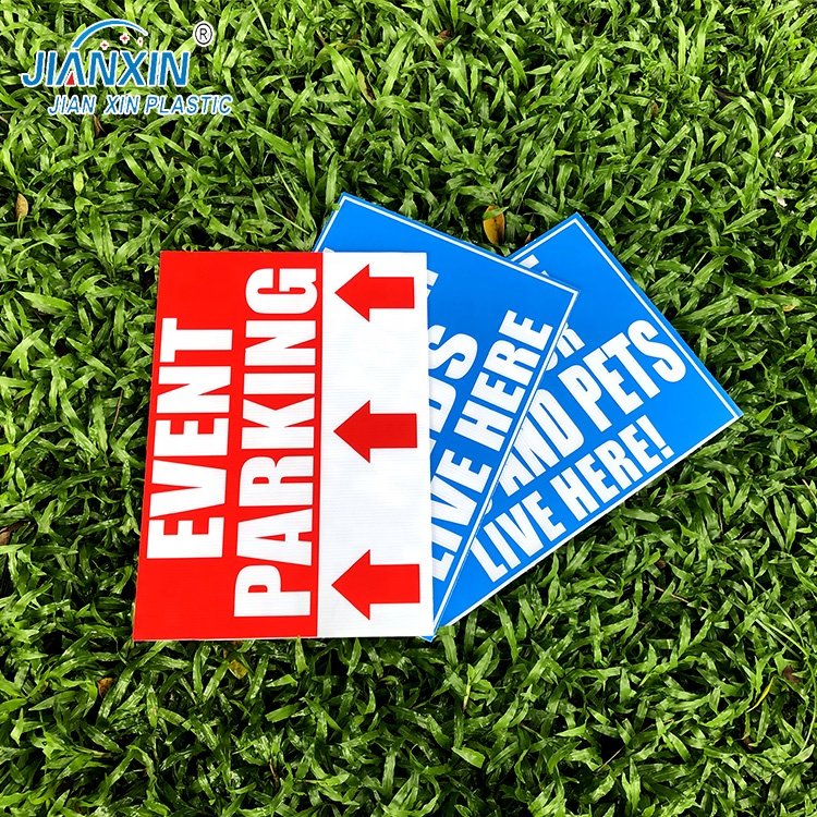 Corrugated Plastic sign with metal stakes PP hollow plastic board sign