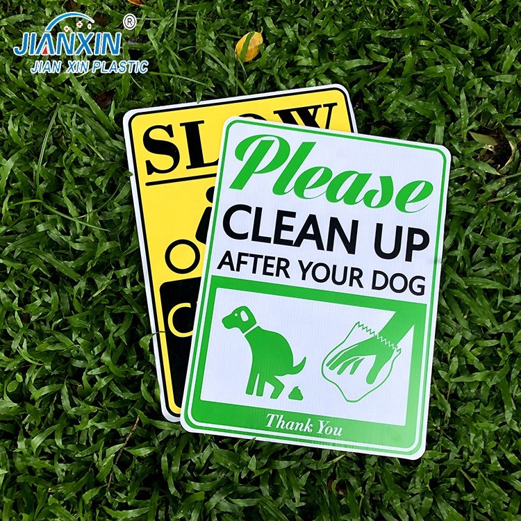 Corrugated Plastic sign with metal stakes PP hollow plastic board sign