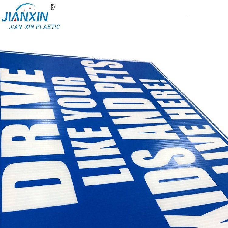 Corrugated Plastic sign with metal stakes PP hollow plastic board sign