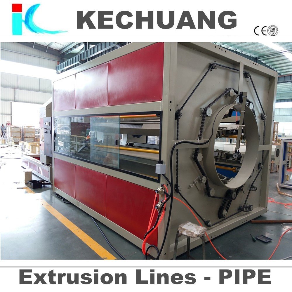 KECHUANG PLASTIC MACHINERY HDPE Pipe Extruding Production Line Manufacturing Plants Featuring Motor Gearbox PE/PP +8618253267918