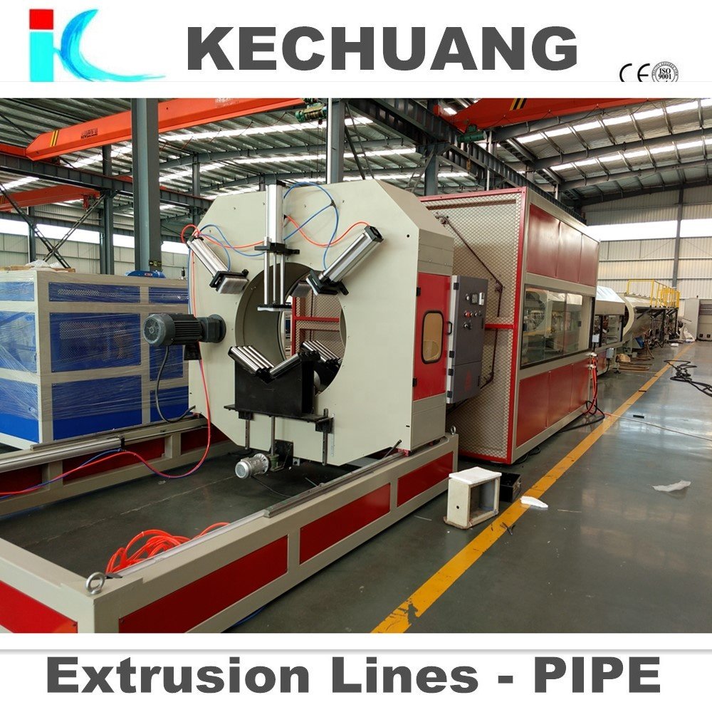 KECHUANG PLASTIC MACHINERY HDPE Pipe Extruding Production Line Manufacturing Plants Featuring Motor Gearbox PE/PP +8618253267918