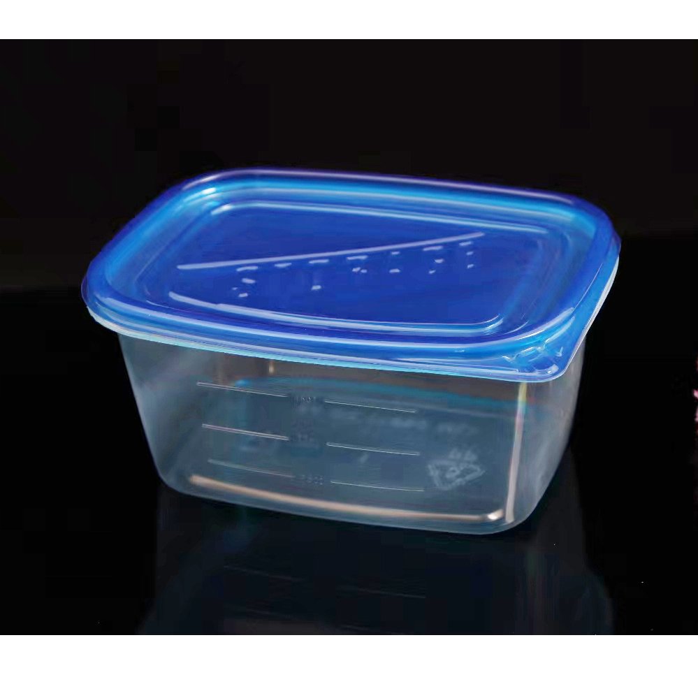 Clear transparent fresh container PP microwaveable food box containers with colorful lid for food