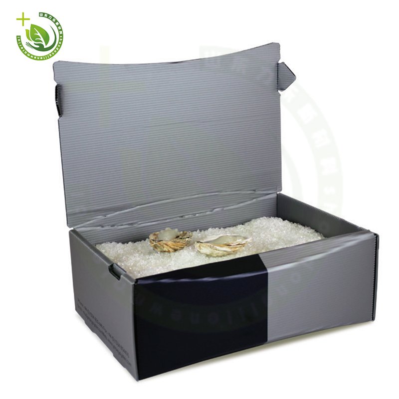 Factory direct seafood corrugated plastic box pp correx plastic shrimp frozen fresh fish package box manufacturer