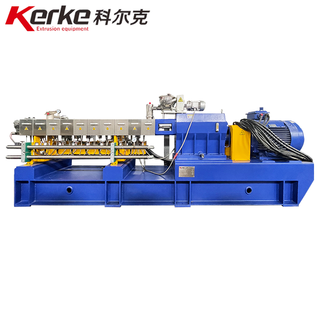 Co-rotating twin-screw extruder compounding pelletizing unit pipe/profile extrusion machine PVC/PP PLC