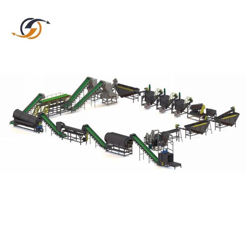 NEW crushing waste flake machine film pet bottle plastic recycling automatic pp pe washing line