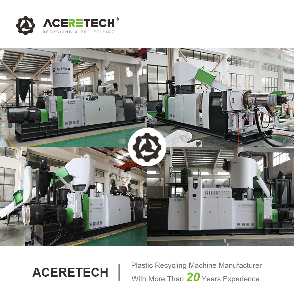 320-2100kg/h Waste Plastic PP/PE Post-Cosumer Film Recycling Pelletizing Granulator Machine Line ACS-PRO