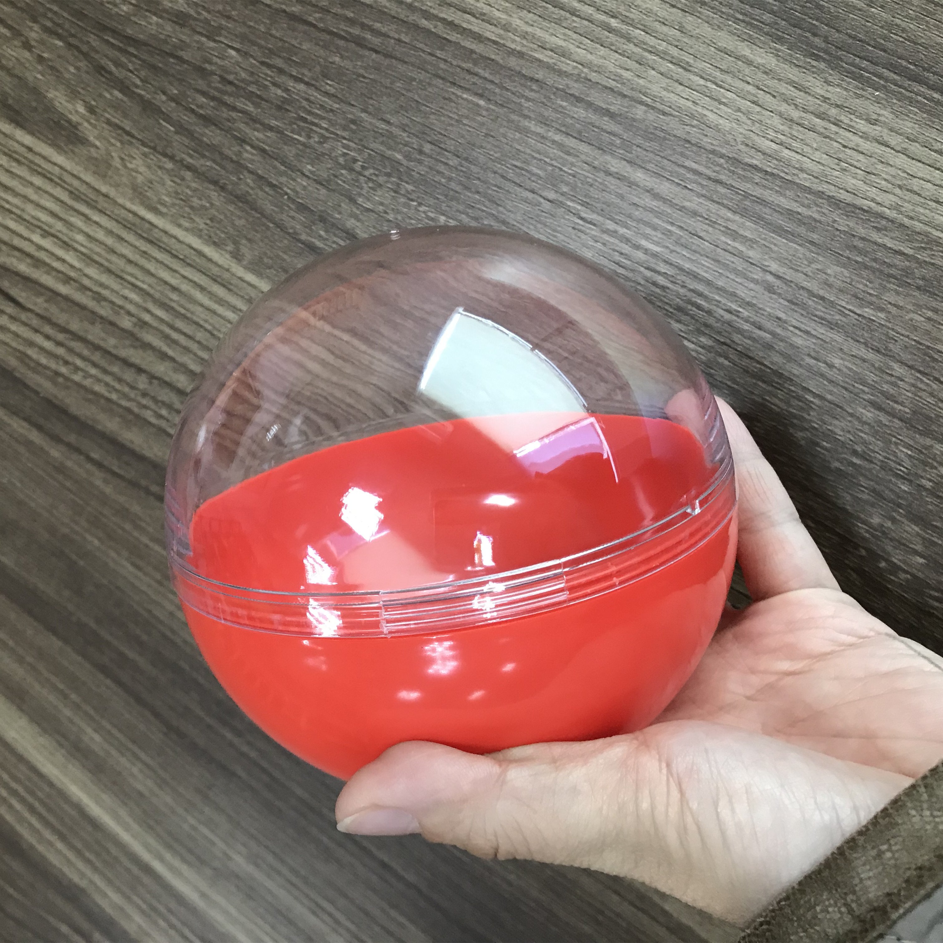 100mm 120mm empty clear-colored round capsules screw open big plastic balls plastic capsule container