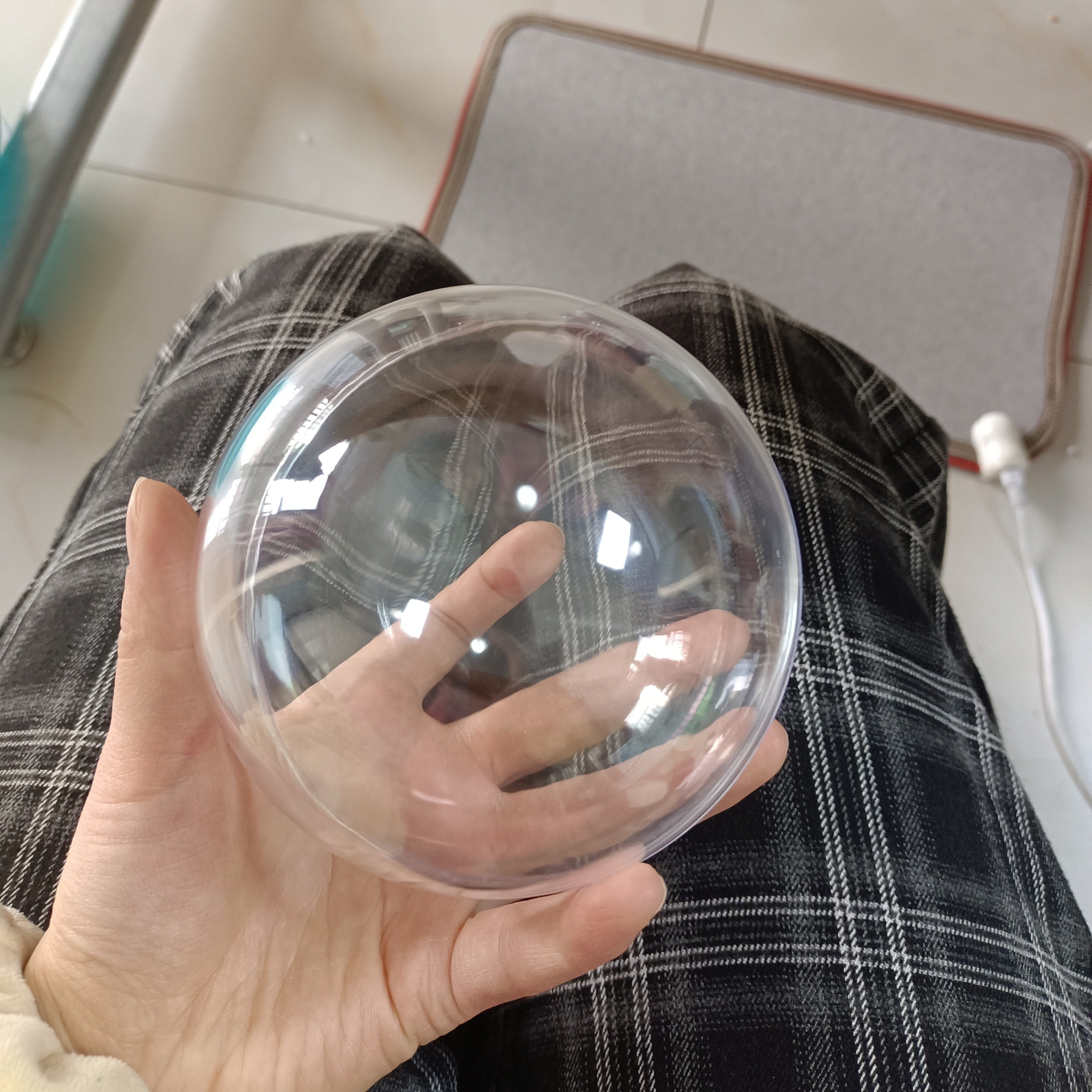 100mm 120mm empty clear-colored round capsules screw open big plastic balls plastic capsule container