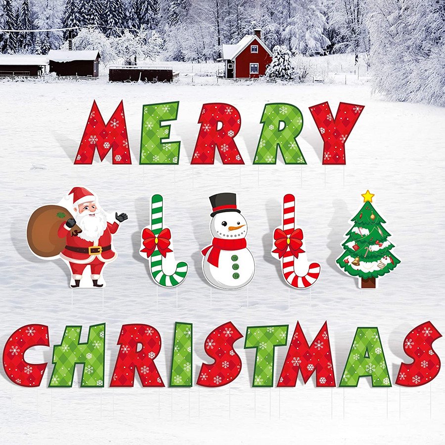 Christmas Outside Polypropylene Plastic Yard Signs Custom PP Decoration for Christmas
