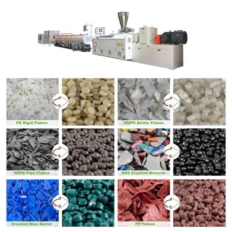 Industrial plastic recycling melting extruders machines