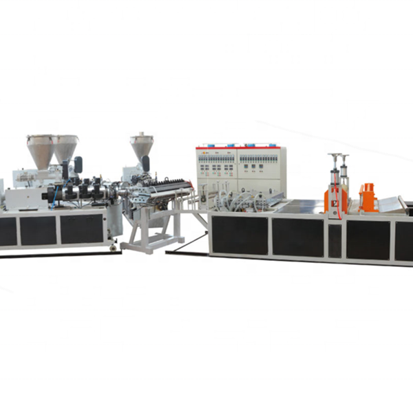 Twin screw plastic PVC PP ASA corrugated roofing plate/tile/sheet extrusion line plastic sheet extruder machine