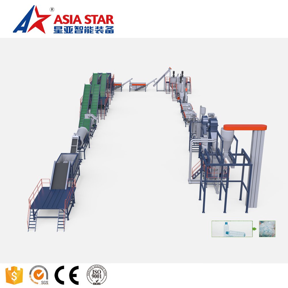 Waste pe pp film pet bottle plastic film washing recycling machine plant production line
