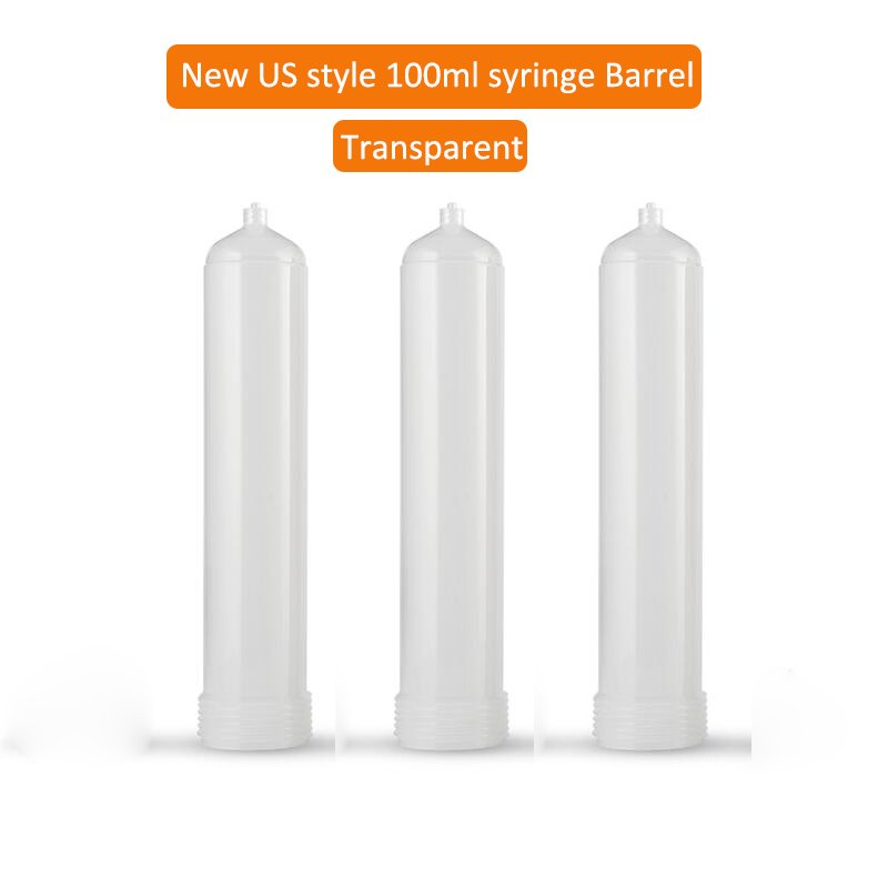 100cc Adhesive syringe Epoxy Gun Cartridge 100ml glue barrel for hot melt adhesive dispenser robot out screw thread mouth
