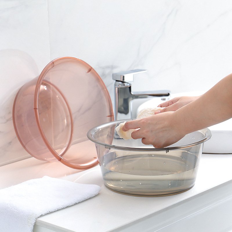 Wholesale Custom Plastic Bathroom Kitchen Basin Transparent Household Wash Basin Shell Shape Basin