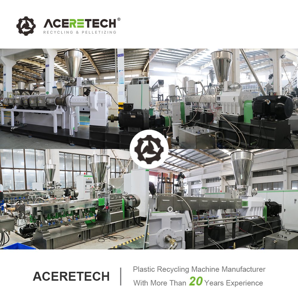 300-500kg/h PP/PE Color Masterbatch Twin Screw Extruder Line Plastic Extruder Pelletizing Manufacturer ATE35